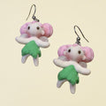Pendientes hadas rosas y verde acabado mate image 1