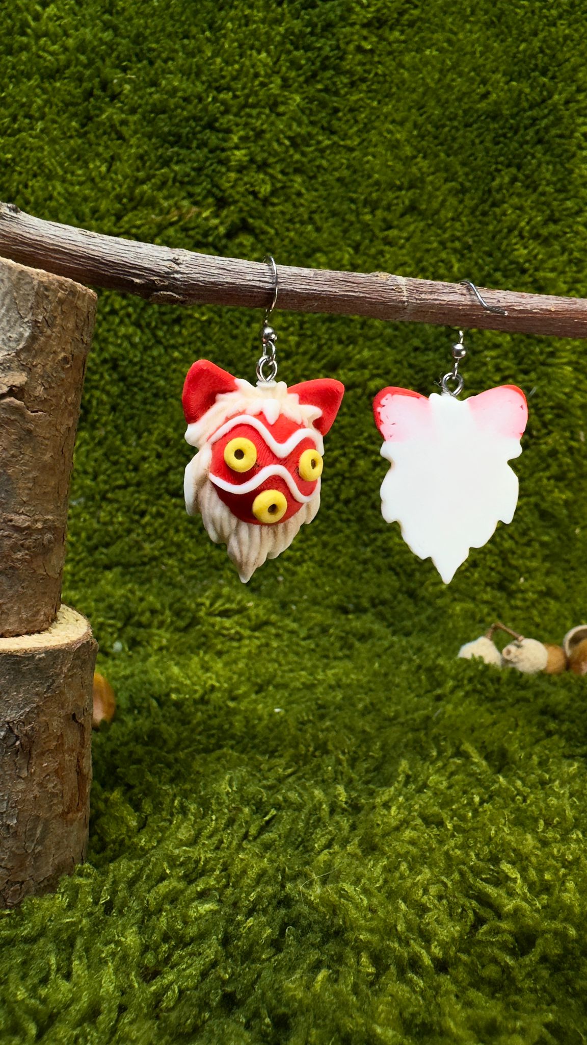Pendientes máscara Mononoke acabado mate image 2