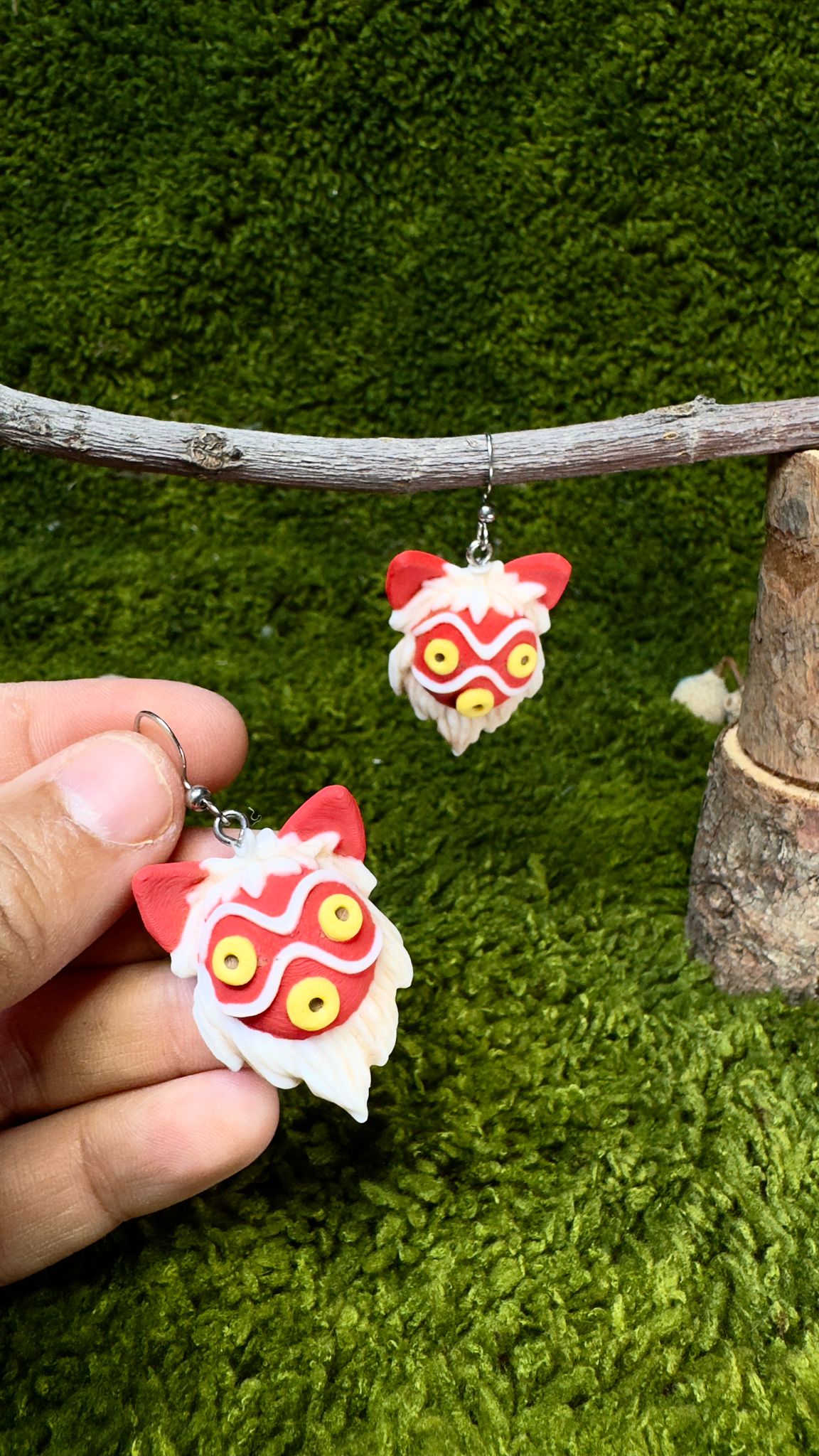 Pendientes máscara Mononoke acabado mate image 1