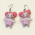 Pendientes hadas rosas acabado mate image 0