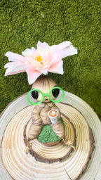 Mandrágora gafas verdes y flor rosa image 1