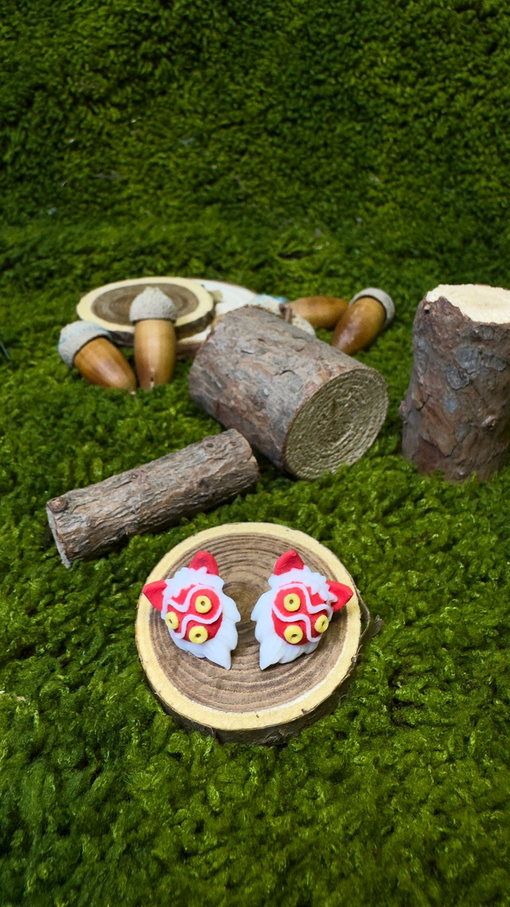 Pendientes máscara Mononoke pegaditos image 1