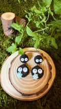 Pendientes pelusas polvo Ghibli caramelo azul image 0