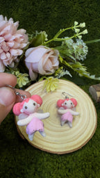 Pendientes hadas rosas acabado mate image 1