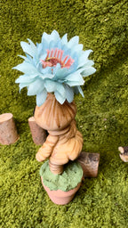 Mandrágora de madera flor azul y mariquita image 2