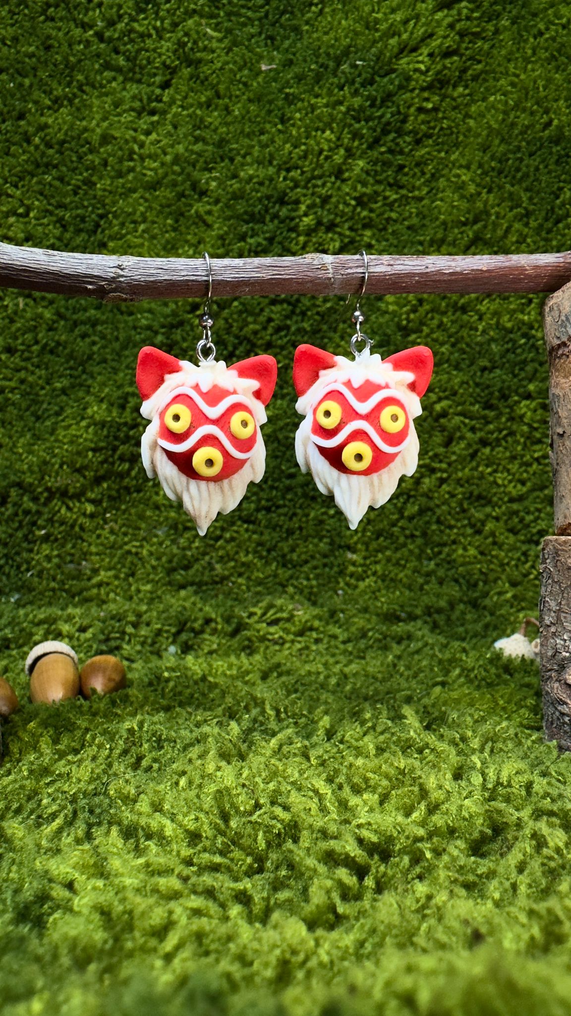 Pendientes máscara Mononoke acabado mate image 0