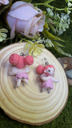 Pendientes hadas rosas acabado mate image 2
