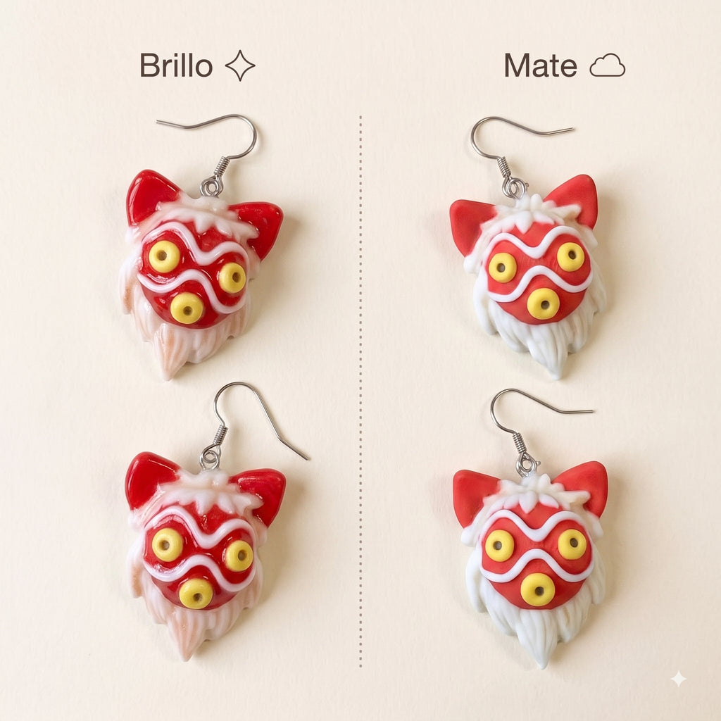 Mononoke mask earrings