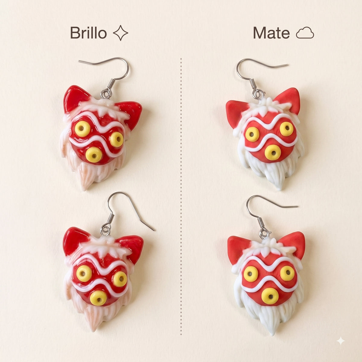 Mononoke mask earrings