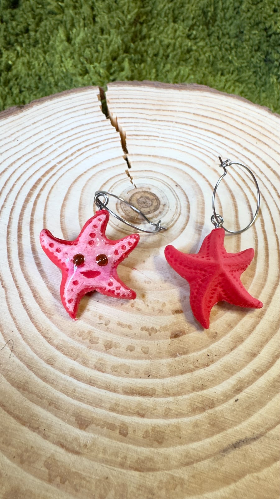 Pendientes estrella de mar reversibles