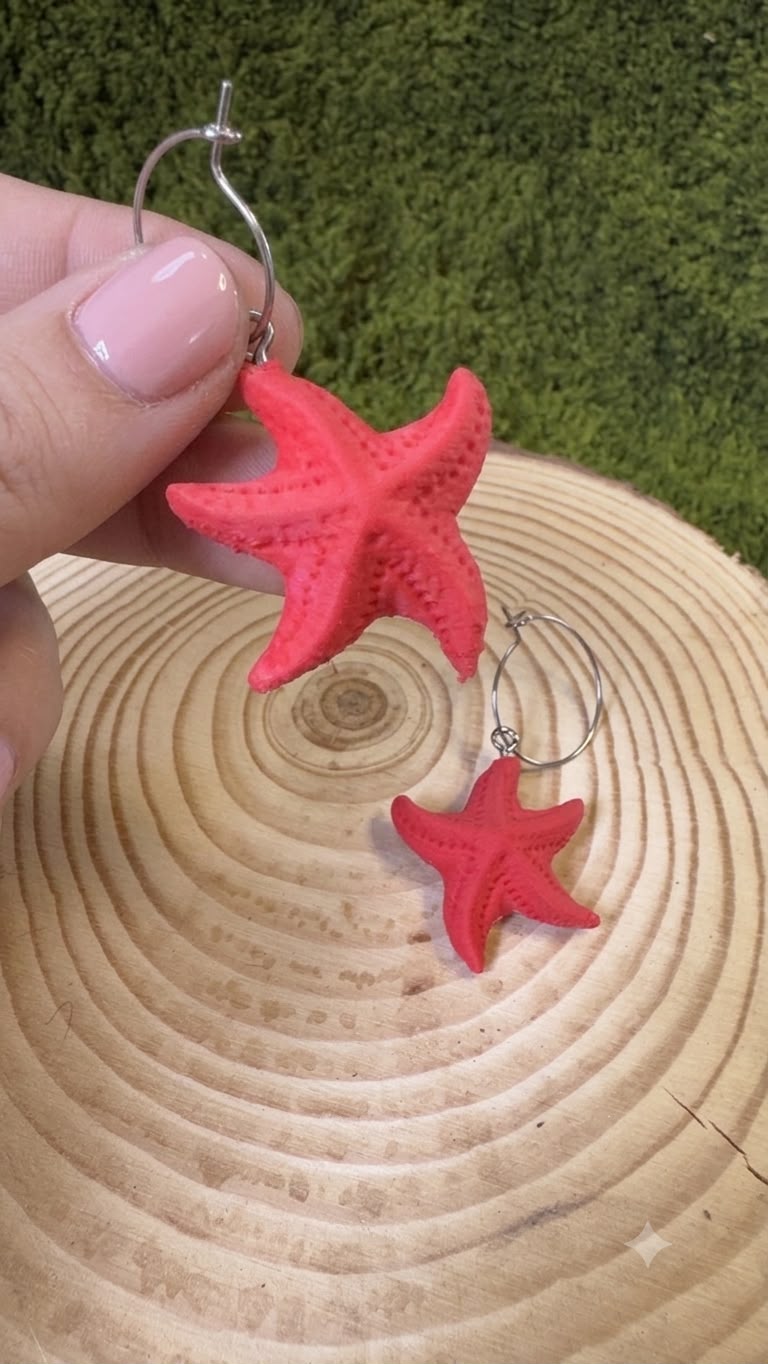 Pendientes estrella de mar reversibles