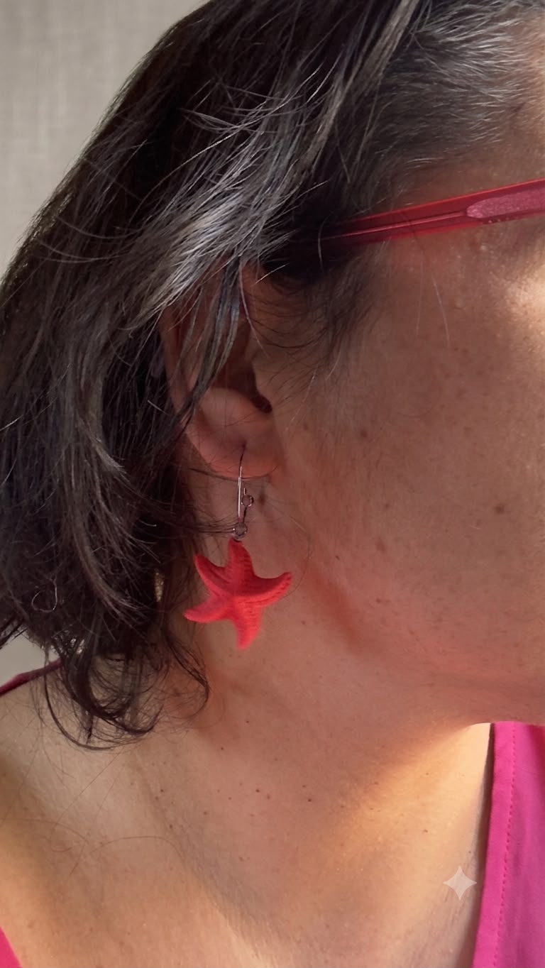 Pendientes estrella de mar reversibles