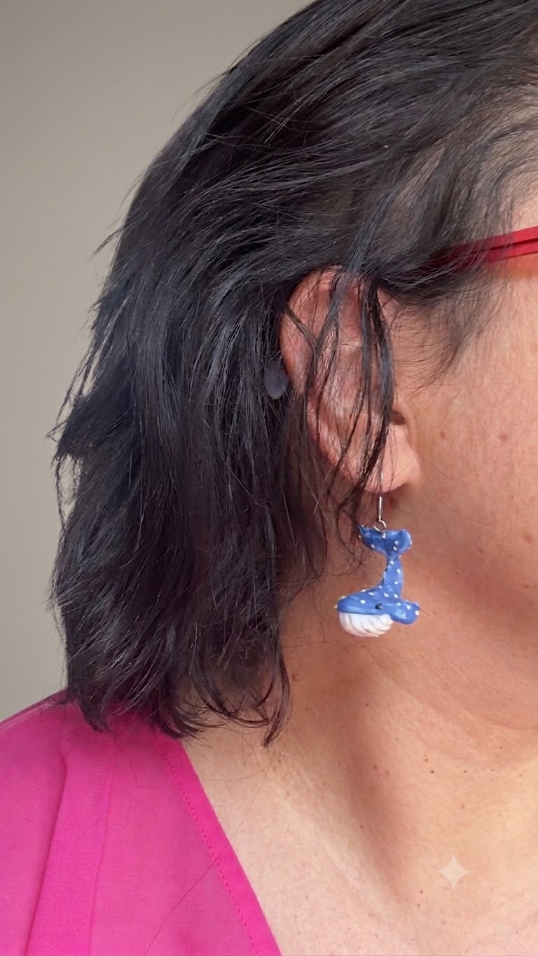 Pendientes Ballena azul