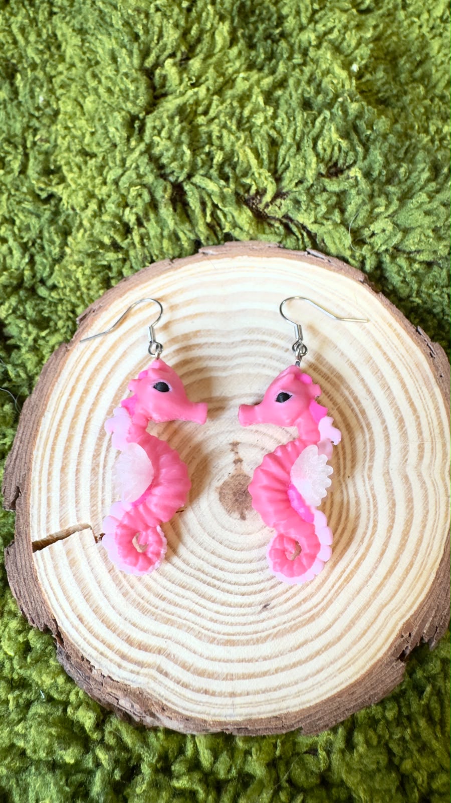 Pendientes Caballito mar rosas