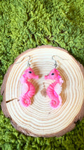 Pendientes Caballito mar rosas