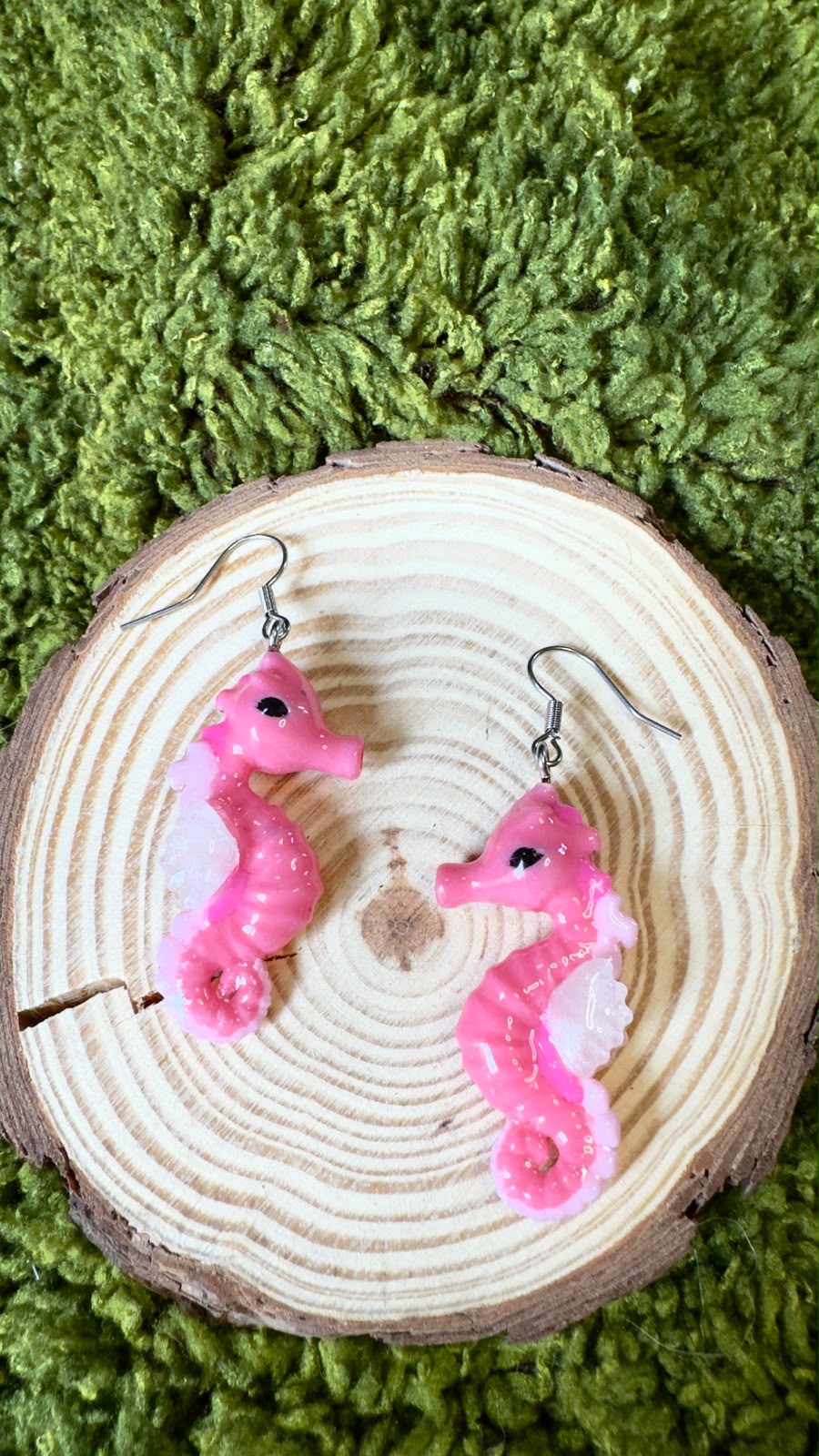 Pendientes Caballito mar rosas