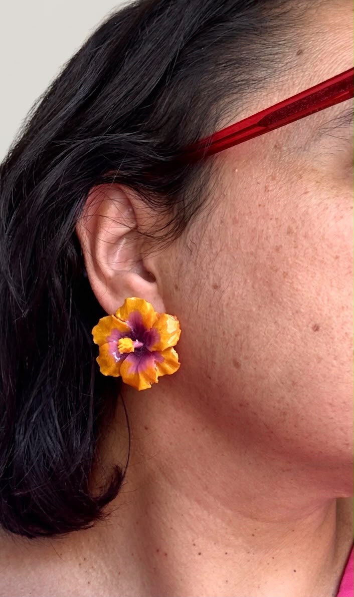 Pendientes flor de Hibisco