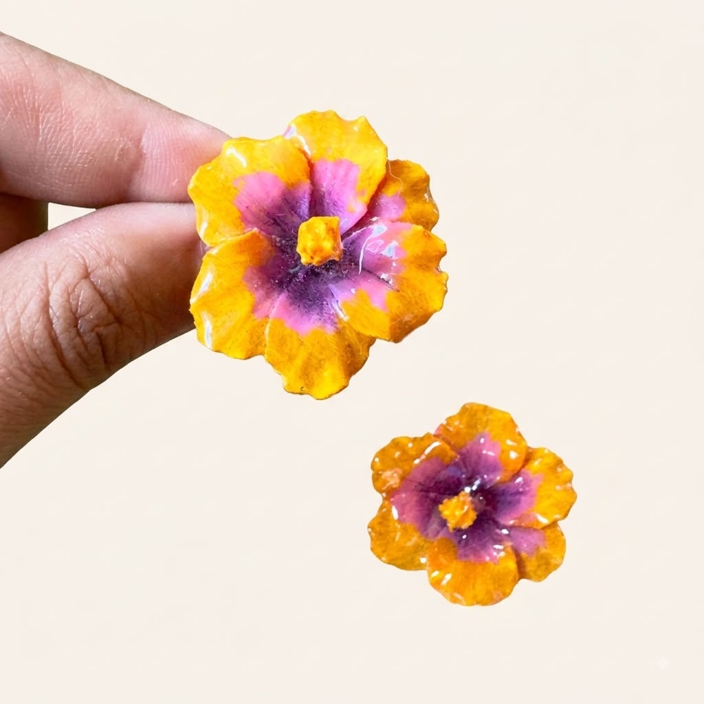 Pendientes flor de Hibisco
