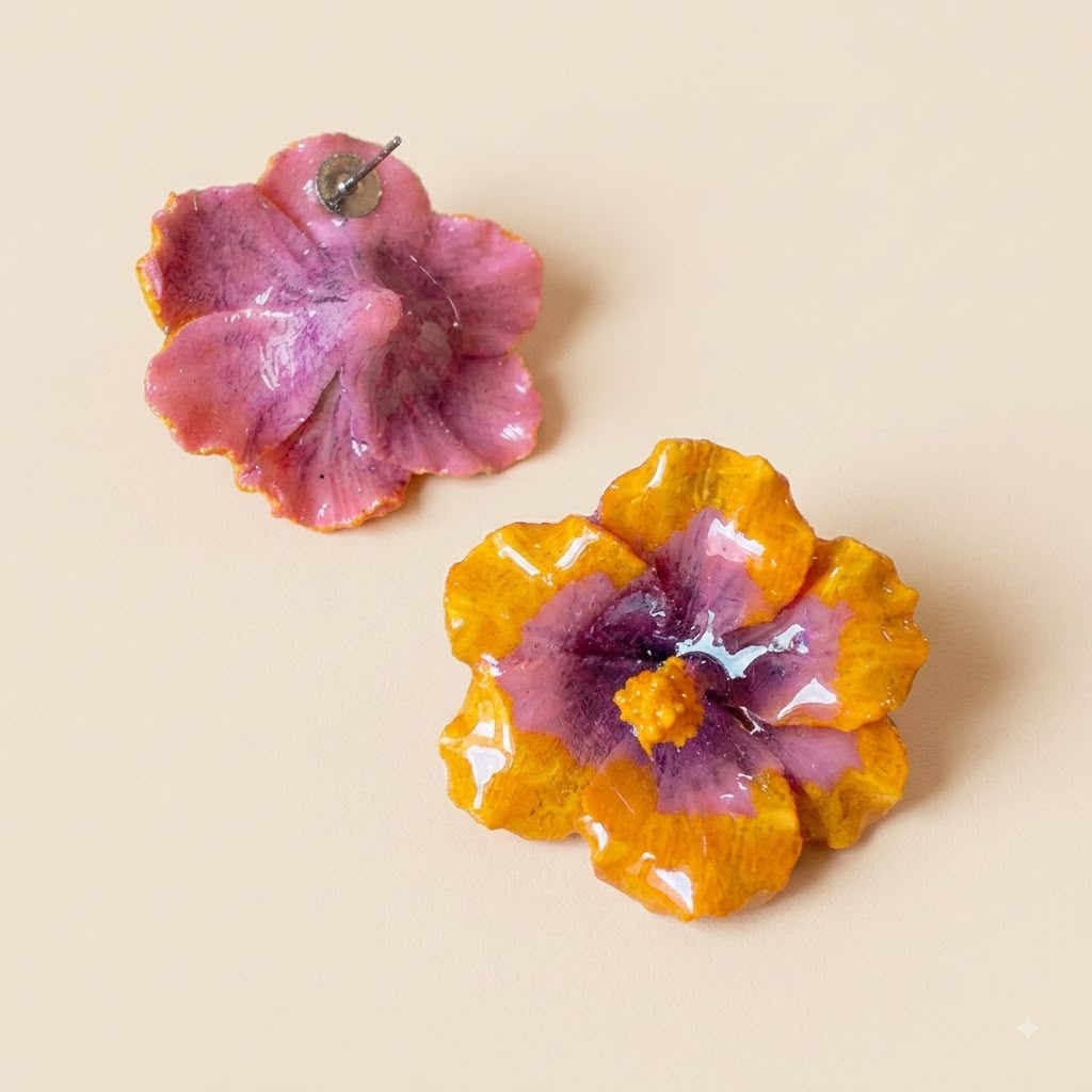 Pendientes flor de Hibisco