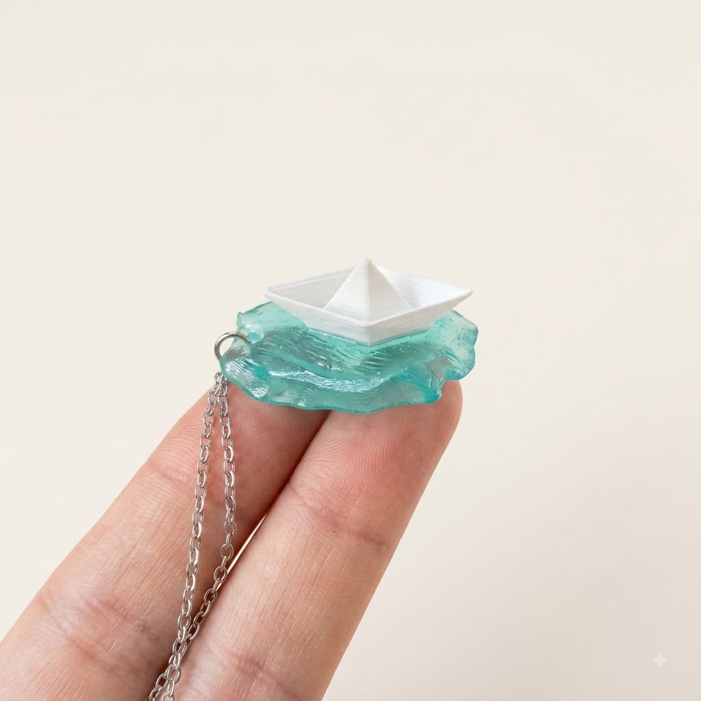 Colgante barquito de papel