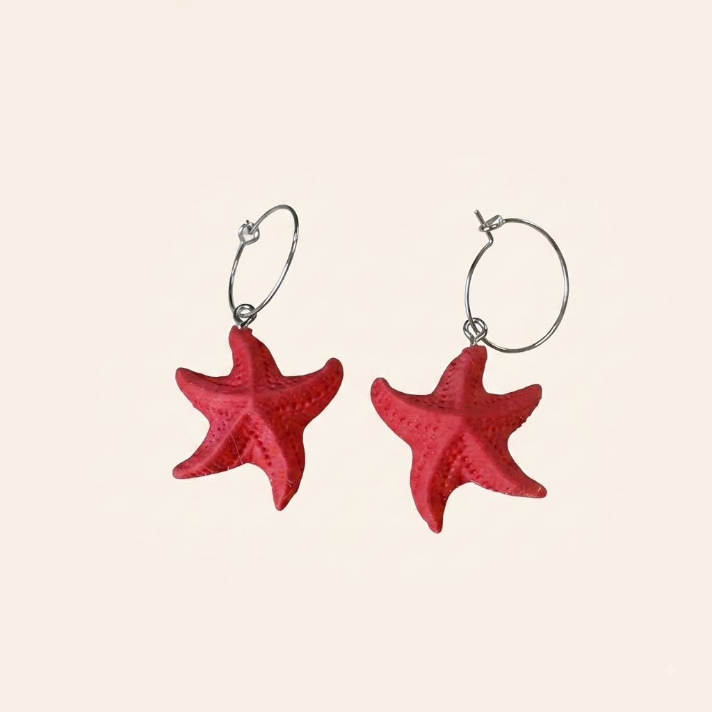Pendientes estrella de mar reversibles