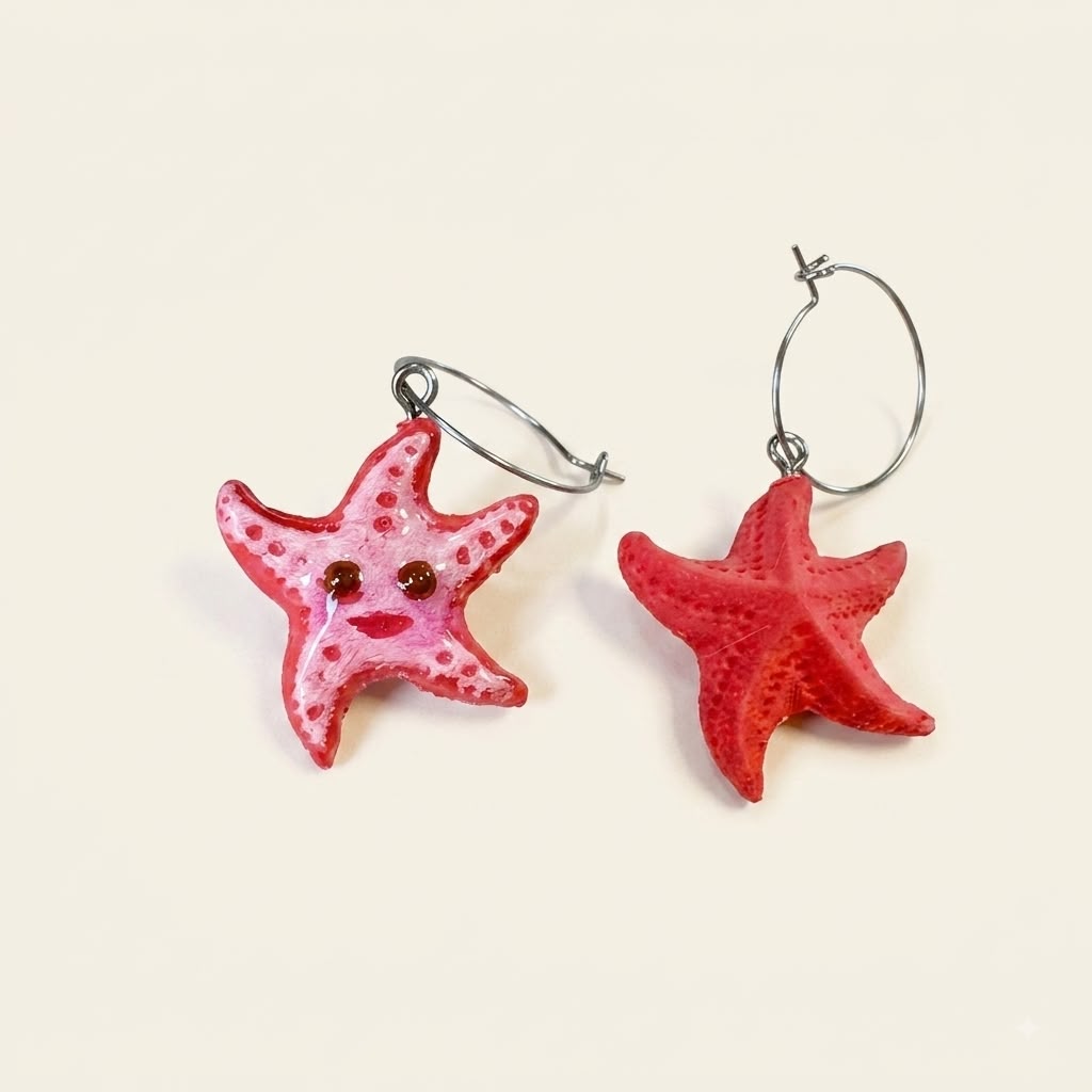 Pendientes estrella de mar reversibles