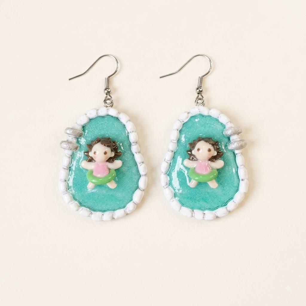 Pendientes niñas piscina