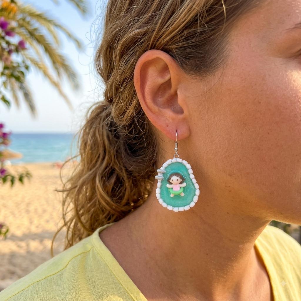 Pendientes niñas piscina