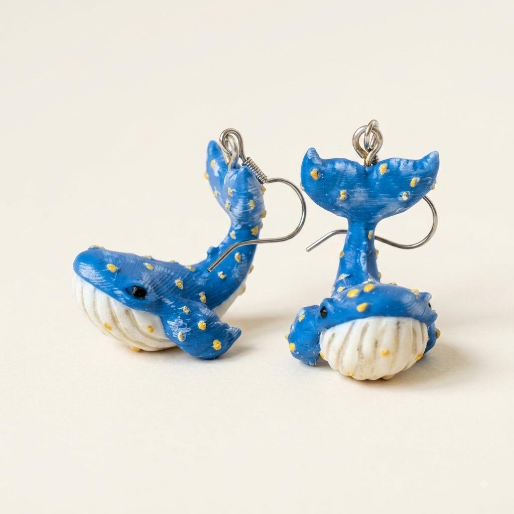Pendientes Ballena azul