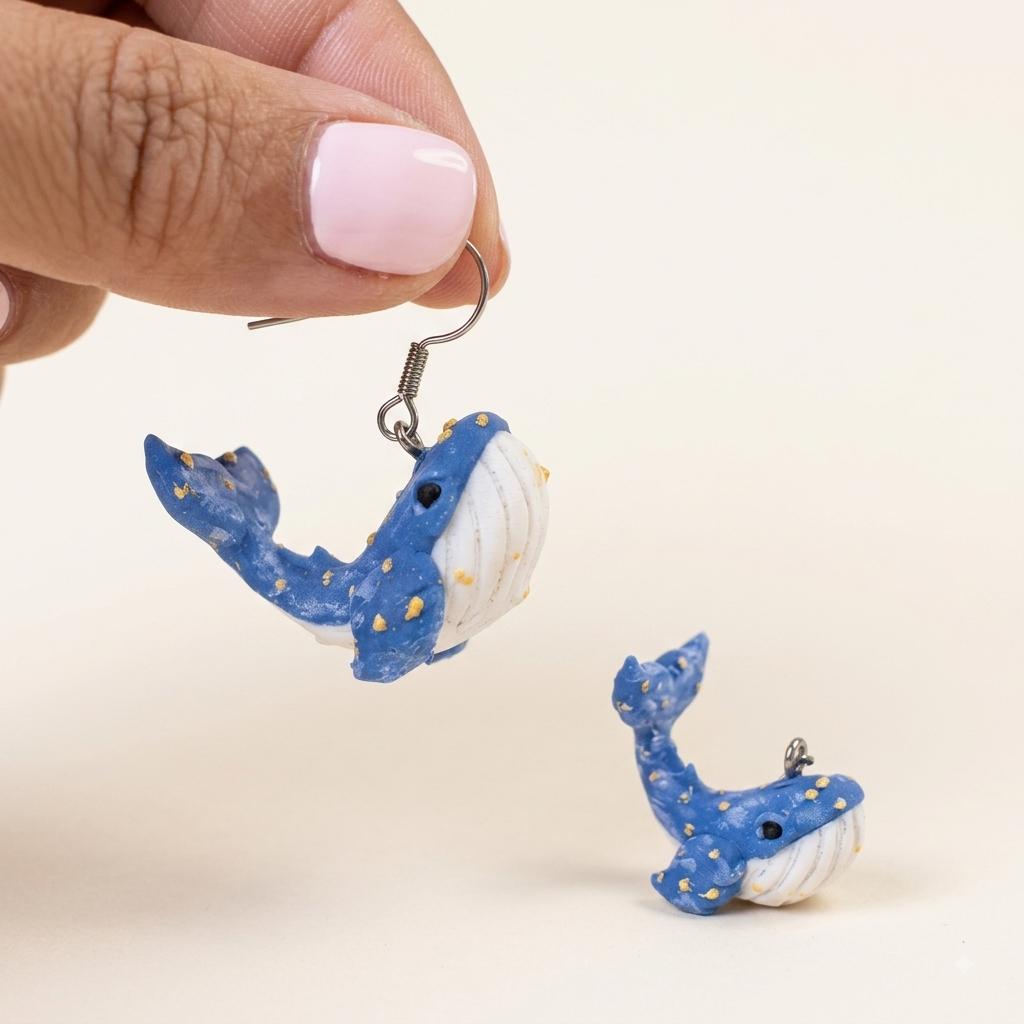 Pendientes Ballena azul