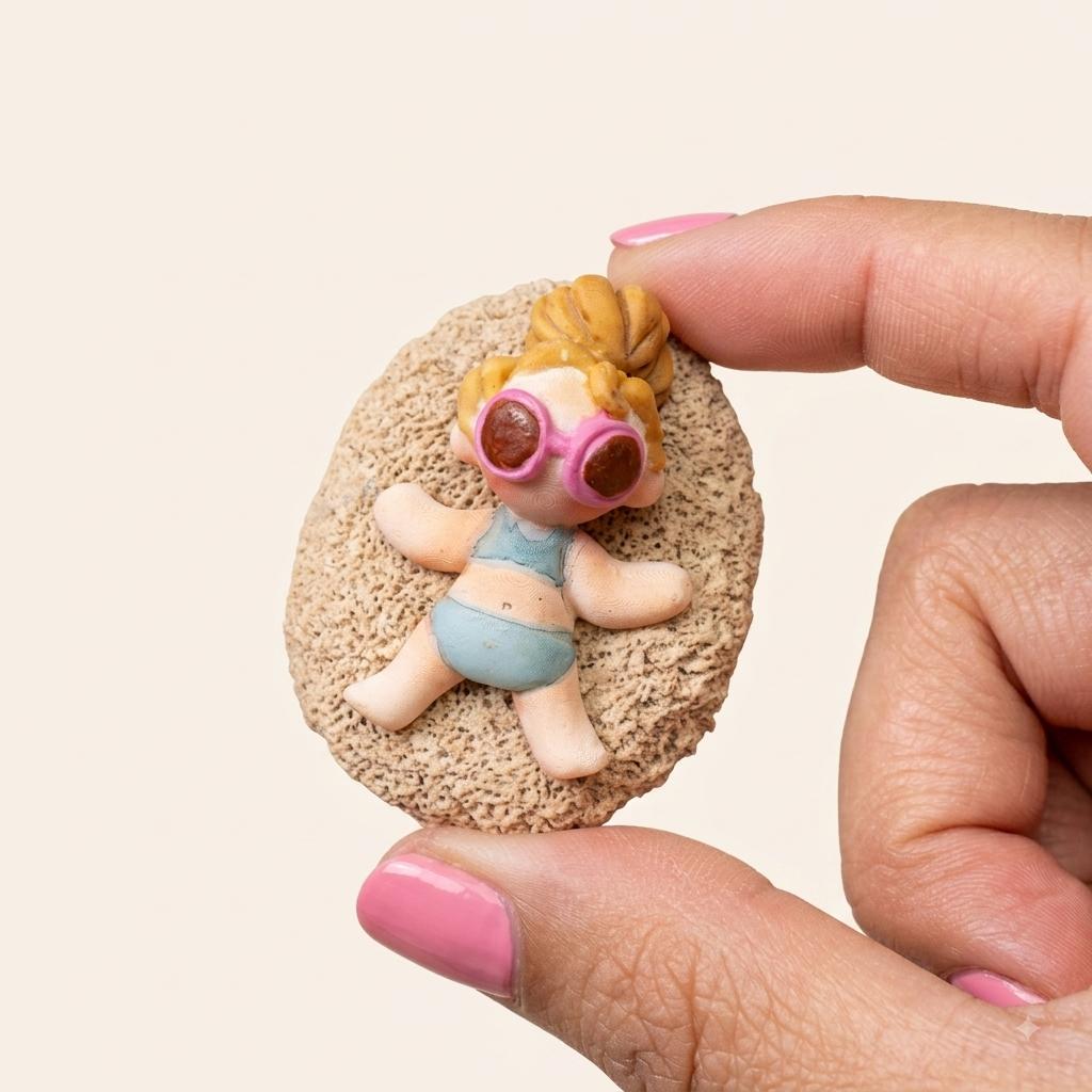Broche niña playa