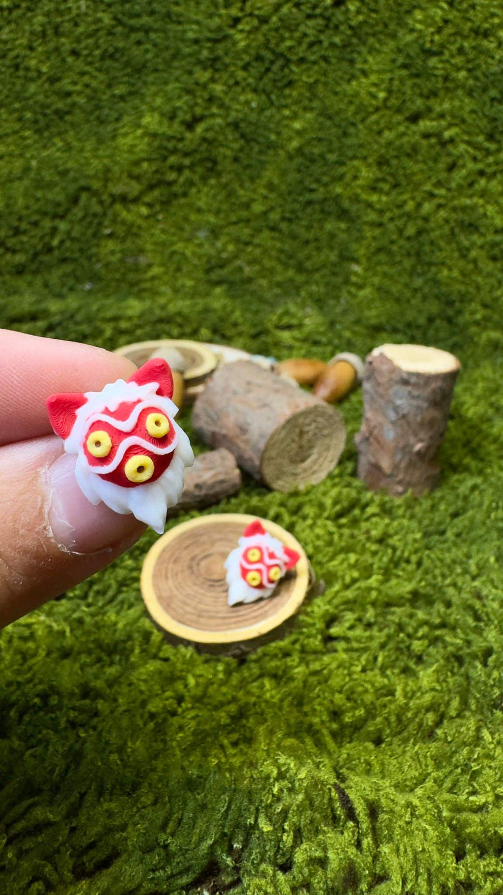 Pendientes máscara Mononoke pegaditos image 0